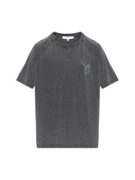 Maison Kitsuné t-shirt Fountain Stamp szara