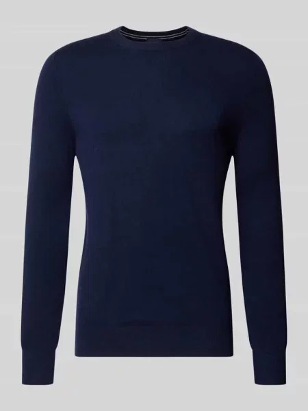 Sweter z dzianiny z mieszanka wełny i kaszmiru o kroju regular fit Christian Berg Men granatowy