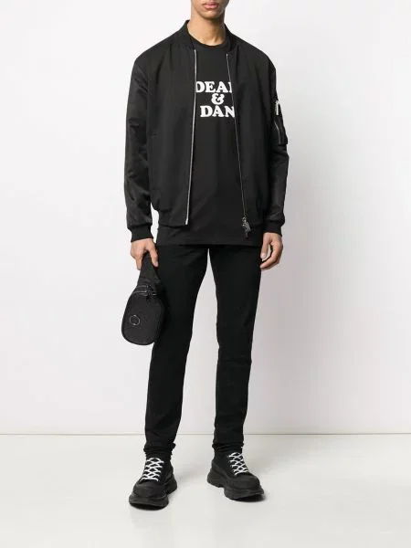 Raštuotas marškinėliai Dsquared2 juoda