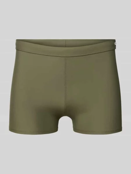 Obcisłe bokserki kąpielowe o kroju slim fit z detalem z logo Calvin Klein Underwear khaki