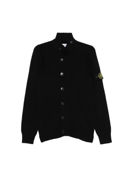 Sweter Stone Island wełniany z kamieniami czarny