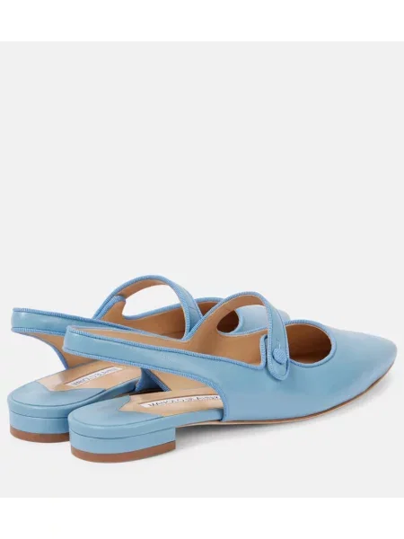 Sandale Manolo Blahnik din piele slingback albastru