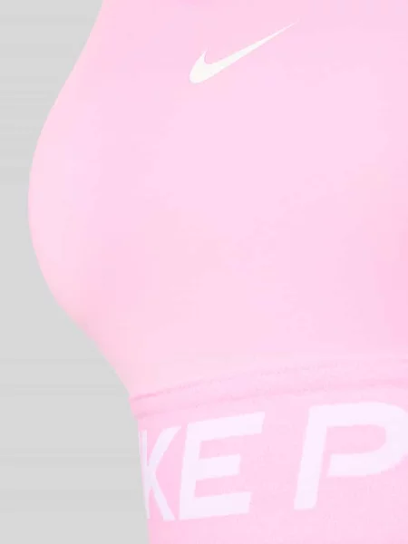 Biustonosz sportowy z pasem z logo Nike różowy