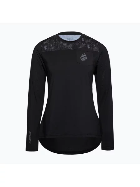 Cyklistické tričko Longsleeve SILVINI Ella charcoal černé