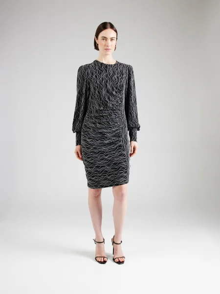 PULZ Jeans Rochie HAZEL / argintiu negru
