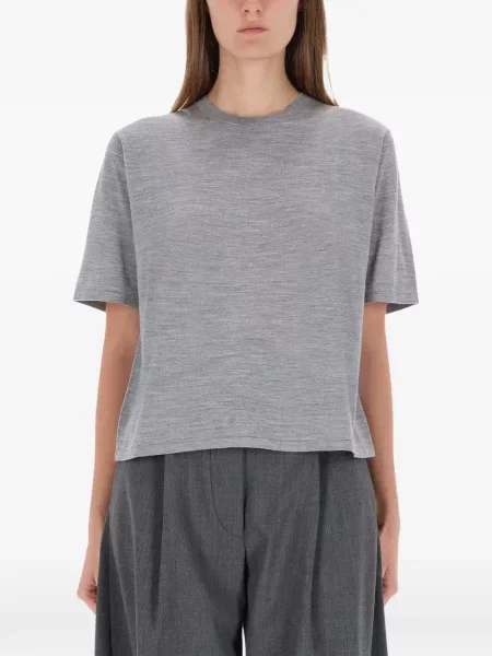 Tricou Theory cu decolteu rotund gri