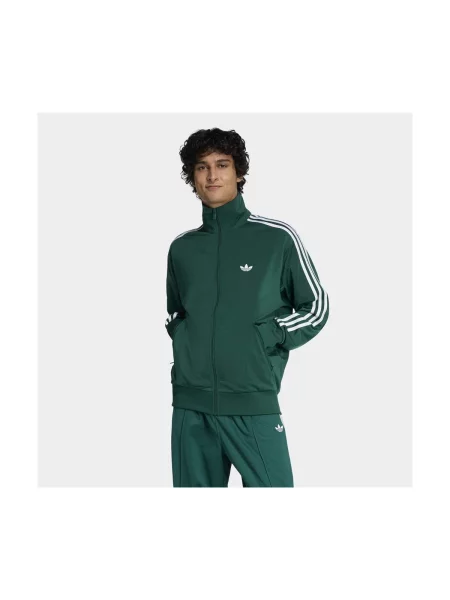 ADIDAS ORIGINALS Tepláková bunda Firebird tmavozelená / biela zelená
