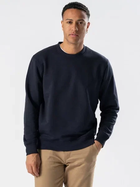 TEESHOPPEN Pulover Sweatshirt Crewneck bleumarin