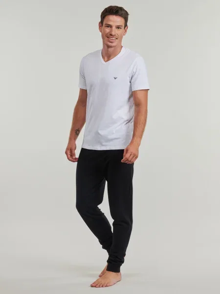 Tricou Emporio Armani cu decolteu în U alb