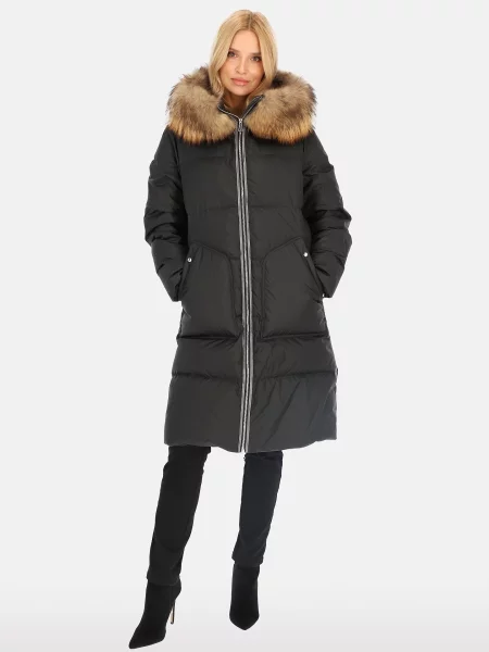 Kurtka puchowa Perso biznesowa czarna