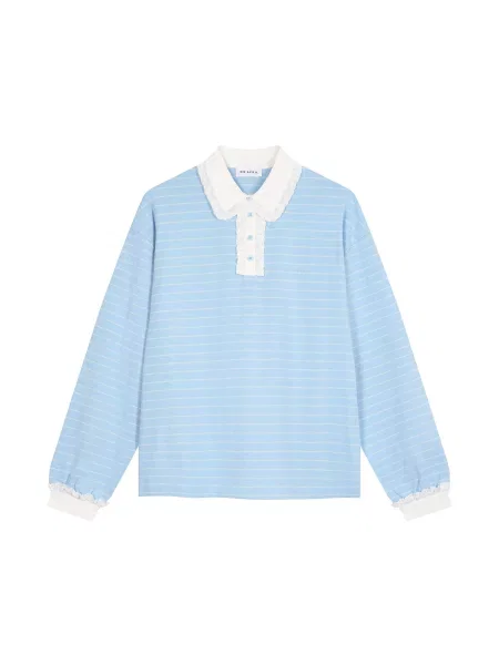 OH APRIL Tricou Jolina albastru deschis alb