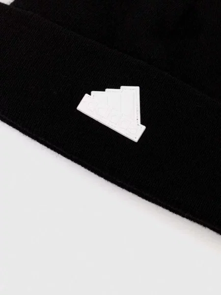 Vlněný klobouk adidas z tenké pleteniny černá