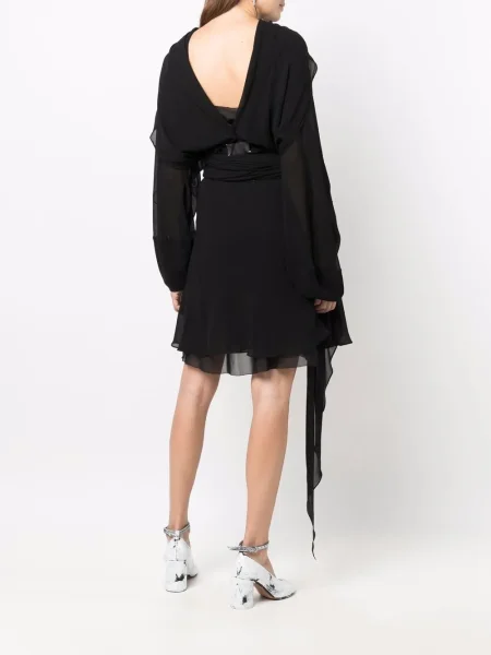 Rochie Maison Margiela de mătase drapată negru