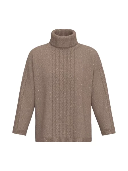 Sweter z golfem Emme Di Marella wełniany brązowy