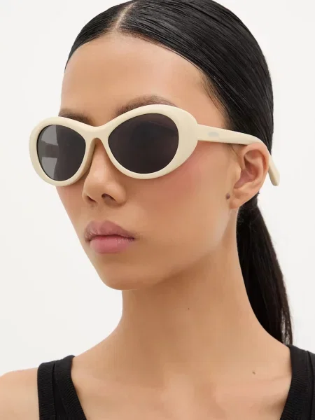 Jacquemus ochelari de soare ROND bej