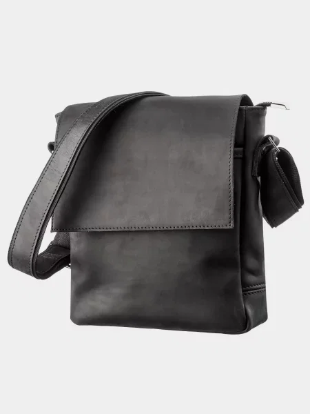 Кожаная сумка через плечо Shvigel черная