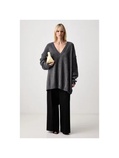 Sweter Mm6 Maison Margiela wełniany szary