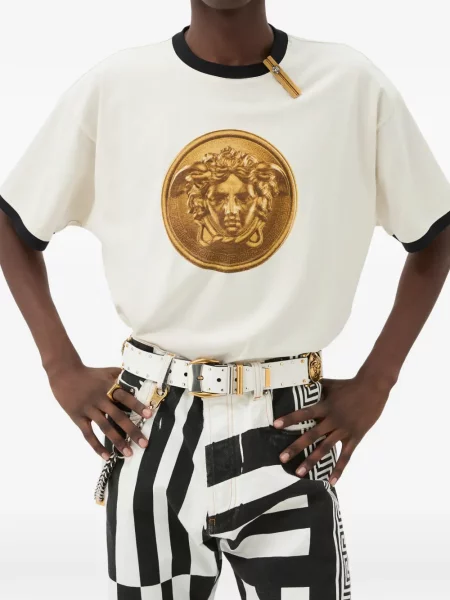 Tricou Versace din jerseu alb