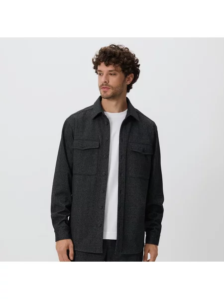 Reserved Košile comfort s viskózou světle šedá