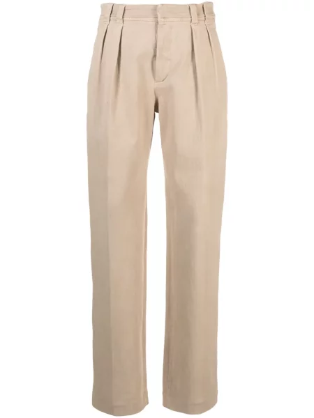 Boyfriendy Brunello Cucinelli plisowane brązowe