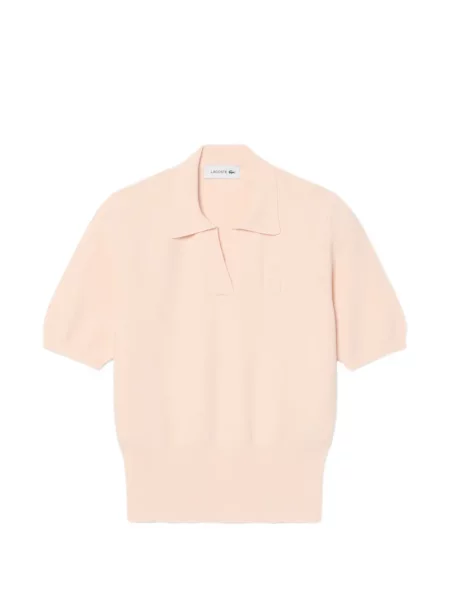 Tricou polo Lacoste tricotate roz