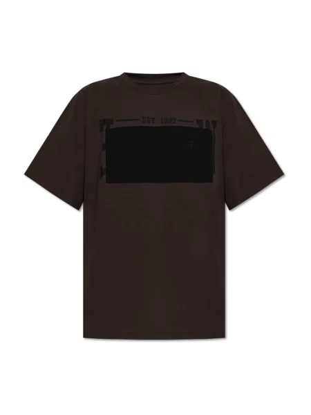 Maison Margiela t-shirt z nadrukiem brązowy