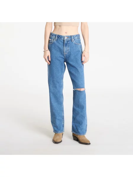 Blugi Calvin Klein Jeans Eu Straight Short Jeans Blue 25 albastru