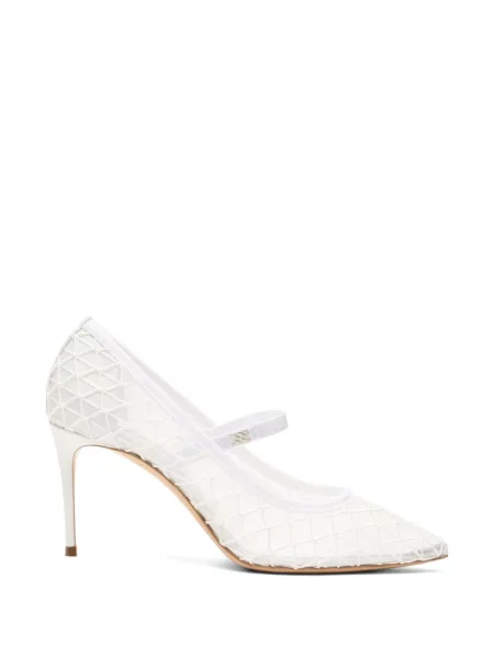 Pantofi cu toc Casadei plasă alb