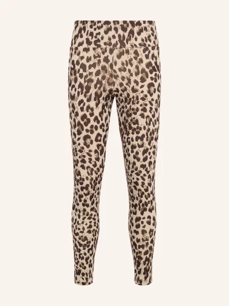 Adidas Legíny Animal Print Sport / tmavě hnědá / hnědá béžová