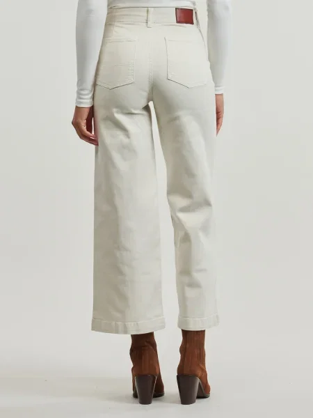 Džínsy Pepe Jeans s vysokým pásom orezané biela