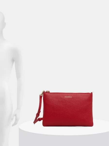 Coccinelle чанта crossbody дамска от кожа BEST CROSSBODY червено