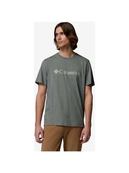 Koszulka z krótkim rękawem damska Columbia CSC Basic Logo szarozielony S szara