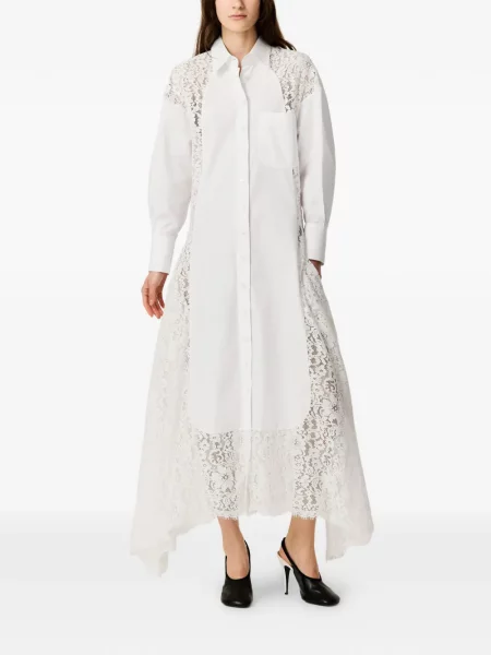 Rochie Stella Mccartney asimetrică din dantelă alb