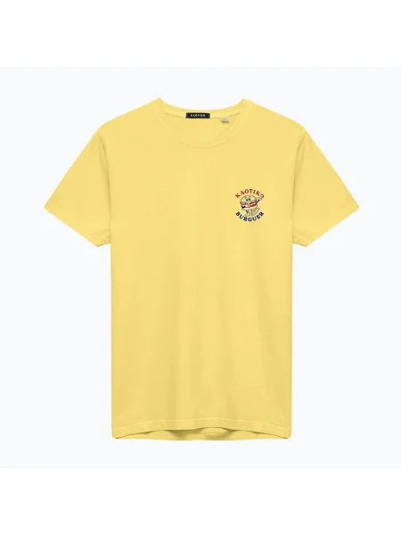 Tricou pentru bărbați Kaotiko Washed Burguer yellow galben