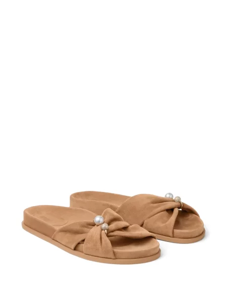 Sandale Jimmy Choo cu perle fără toc