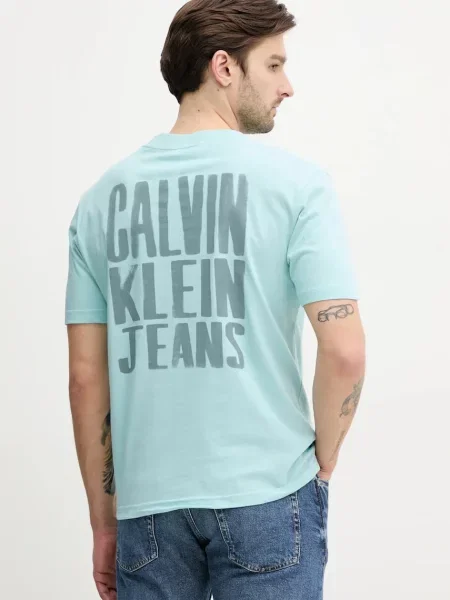 Къс тениска Calvin Klein Jeans светлосиньо