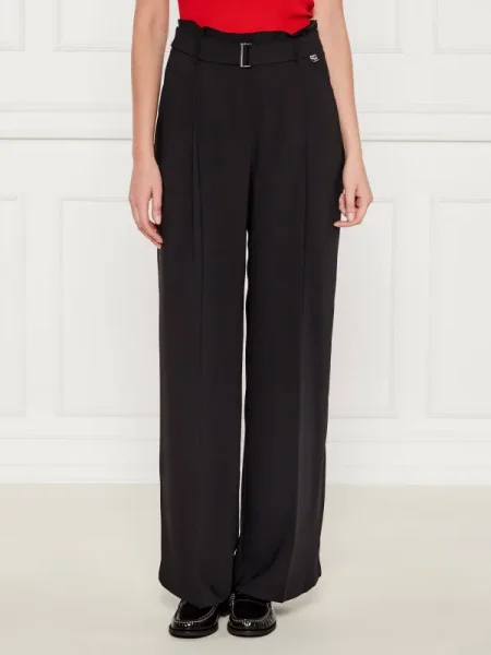 Marc Cain Pantaloni cu cordon | Relaxed fit negru