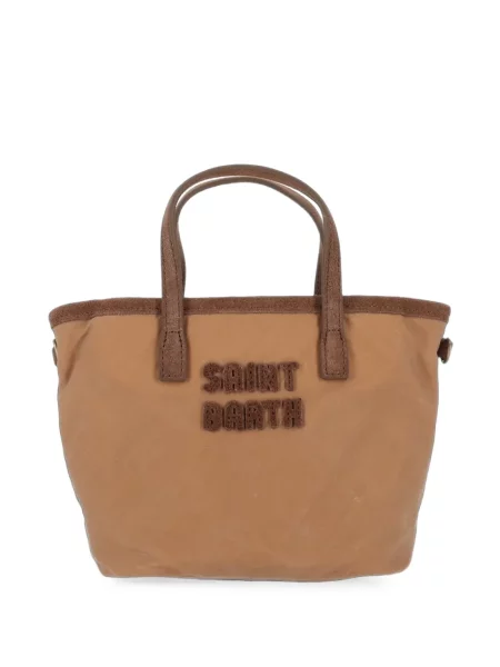 Geantă shopper Mc2 Saint Barth cu autograf maro