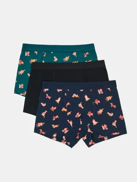 Sinsay boxerky s motivem psů 3 pack vícebarevná
