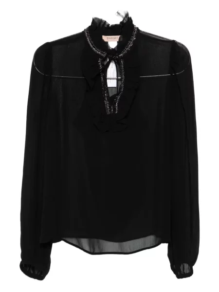 Bluză Twinset cu volane negru