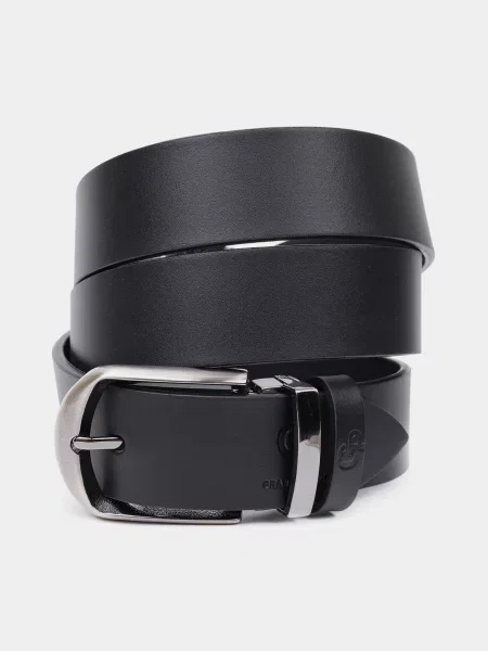 Кожаный ремень Grande Pelle с ремешками черный