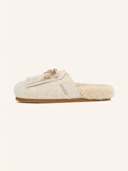 Ancient Greek Sandals Pantofle Vasilitsa Fringe krémová