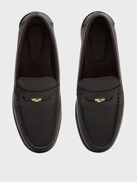 Шкіряні лофери Tommy Hilfiger коричневі