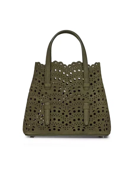 Top Alaïa skórzany zielony
