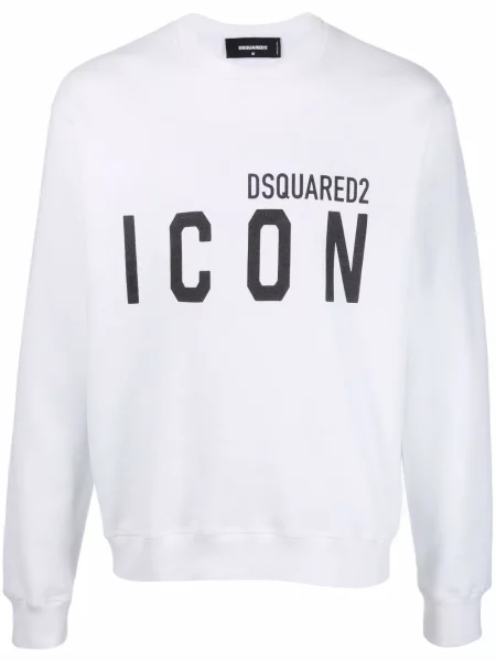 Hanorac Dsquared2 din jerseu alb