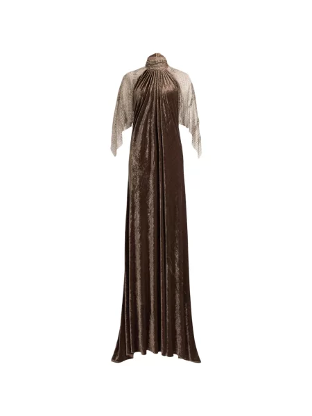 Rochie de seară Ralph Lauren Collection din velur maro