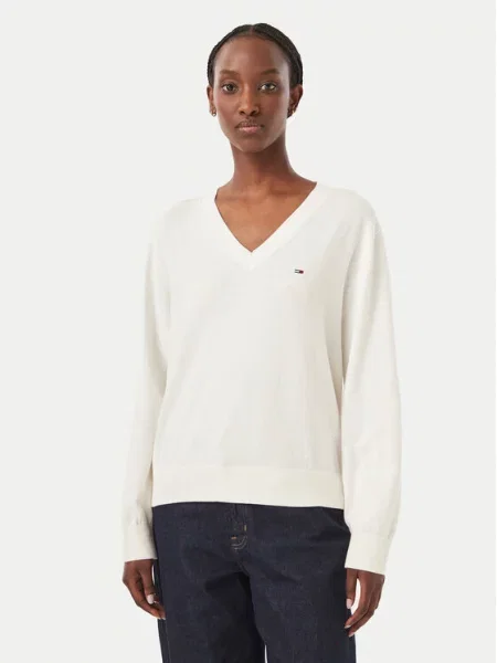 Tommy Jeans Sweter Essential biały