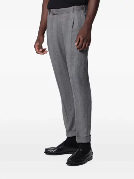 Pantaloni Pt Torino cu model herringbone gri