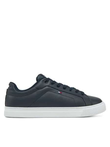 Kožené tenisky Tommy Hilfiger ICON COURT LTH FLAG ESS modrá