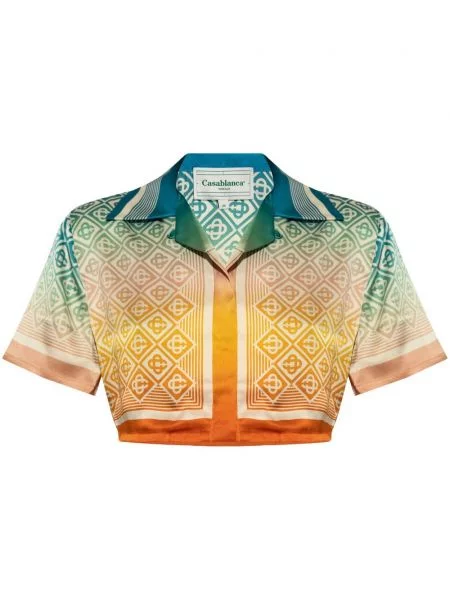 Cropp top Casablanca de mătase cu gradient portocaliu